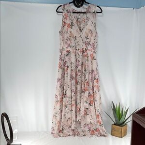 CALVIN KLEIN FLORAL HIGH LOW WRAP MAXI DRESS FTL-11-192